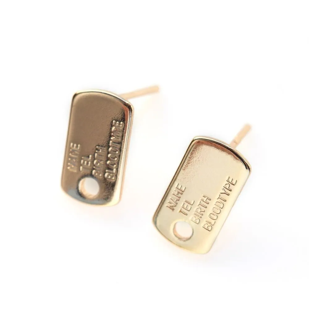 пуссеты "бланк", позолоченные, 12.5x7 мм