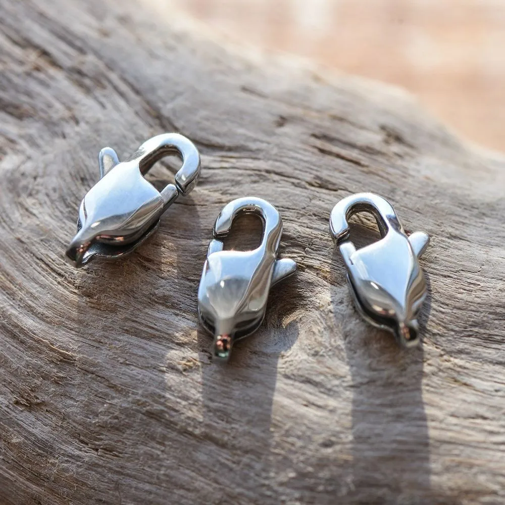 замочек-лобстер прямоугольный, сталь гипоаллергенная, 13x6x3 мм