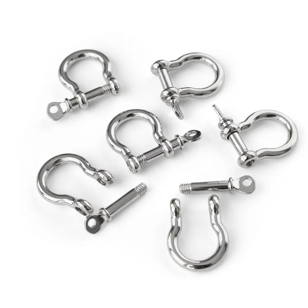 замочек-карабин "скоба", цвет платина, 25x25 мм