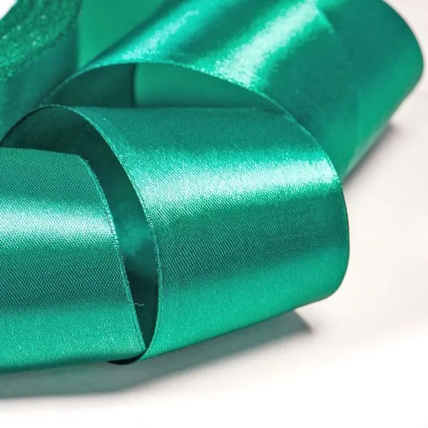 лента, атлас, цвет сине-зеленый, ширина 50 мм ленты