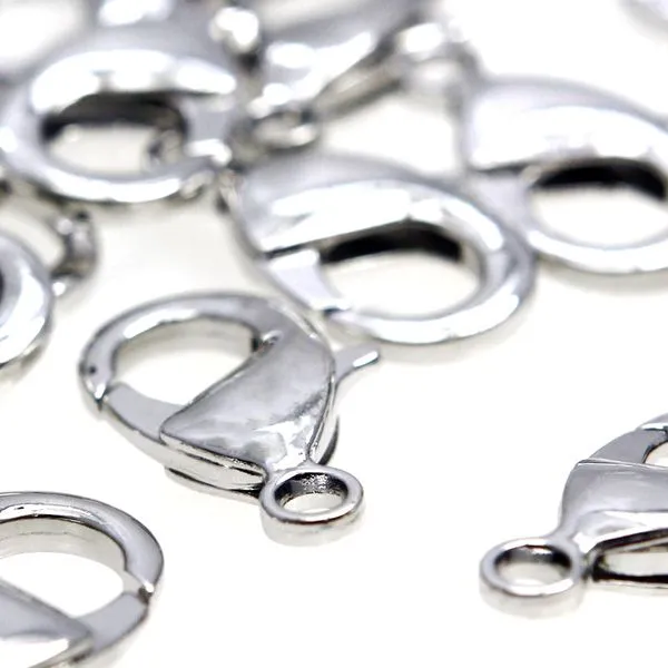 Замочки замочек-лобстер, цвет платина, 27х15х5 мм