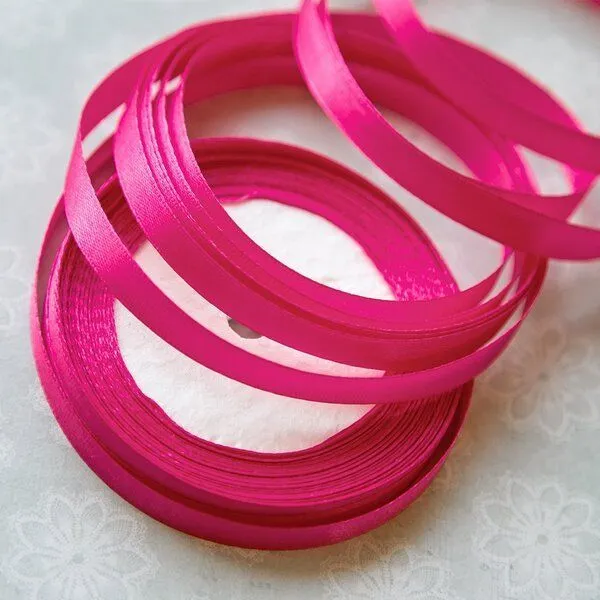 лента, атлас, цвет фуксия, ширина 10 мм ленты