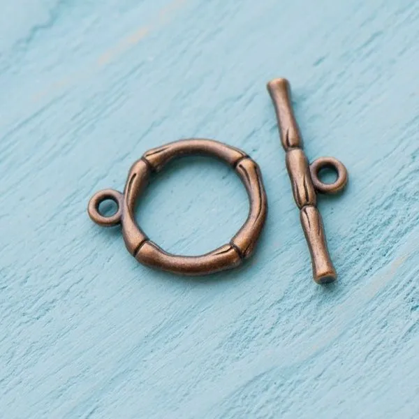 Замочки тоггл "веточка", цвет красная медь, 20х17х3 мм