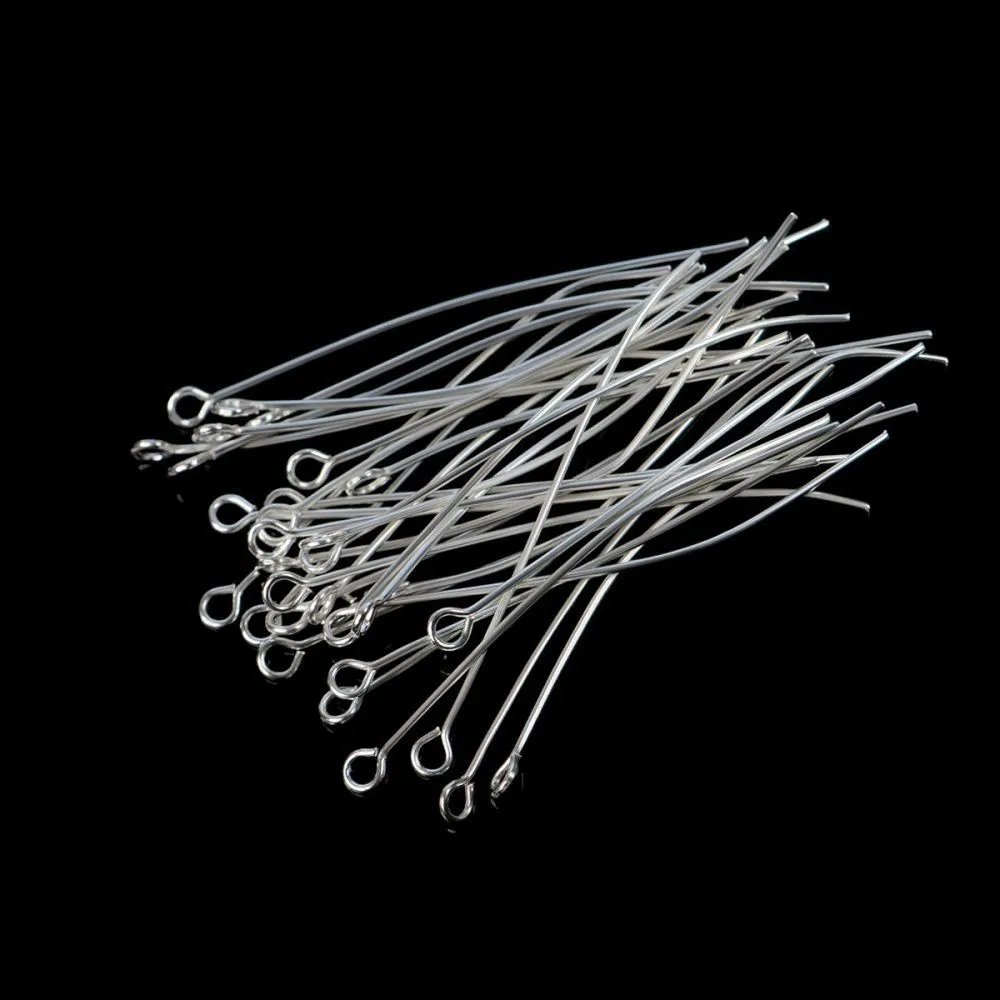 пины с петлей, цвет серебро, 50х0.7 мм (уп ок. 180 шт)