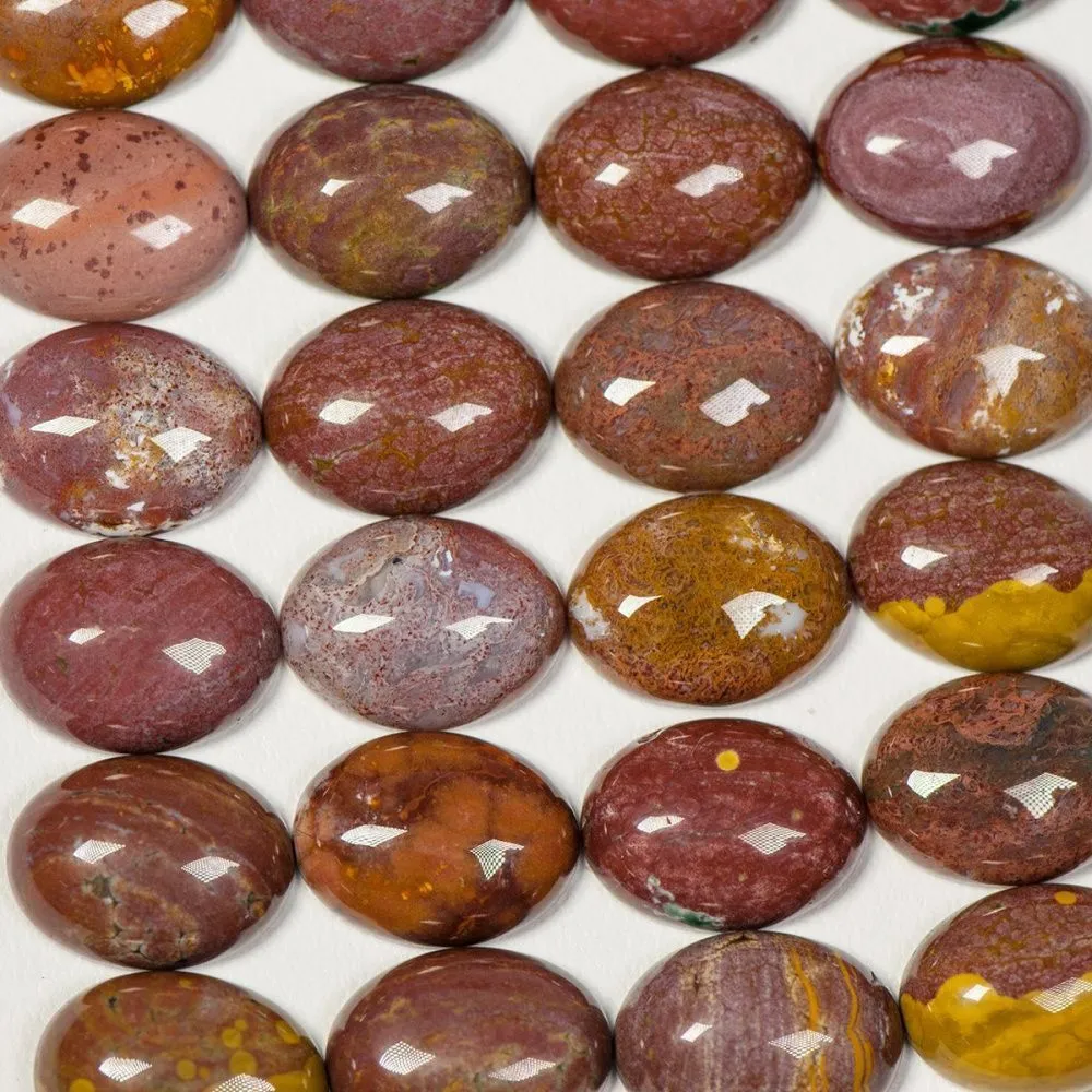 кабошон агат овальный, цвет кирпичный, 16х12х4мм