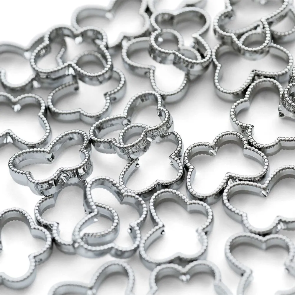 рамка для бусин "бабочка", цвет платина, 13x17.5x5x4 мм