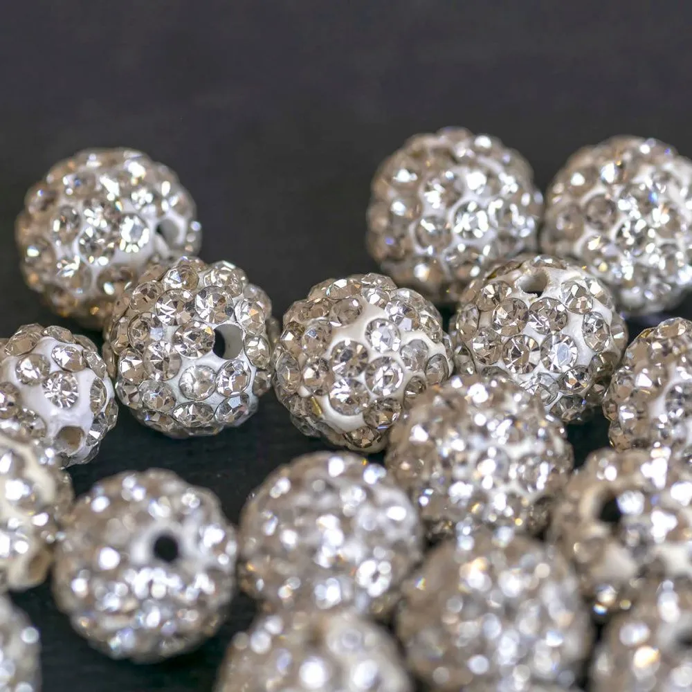 бусина "шамбала" 10, цвет белый, 10 мм