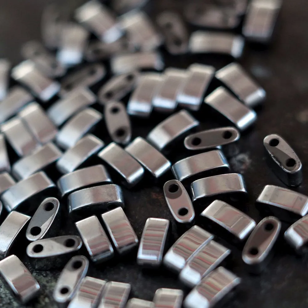 бусина гематит синт., металлизир., плашка, цвет серебро, 5x2x2 мм