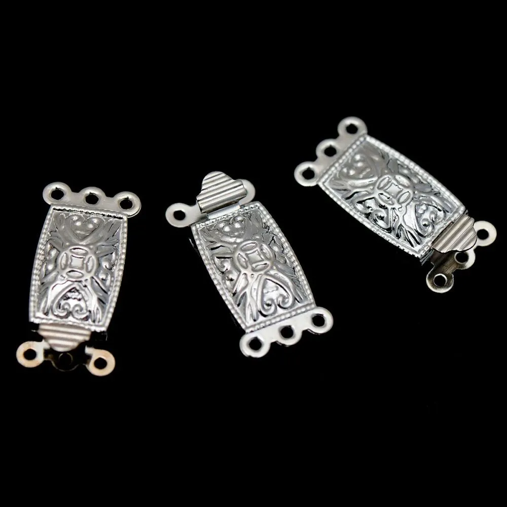 замочек мульти-стренд, цвет платина, 21x10x5 мм