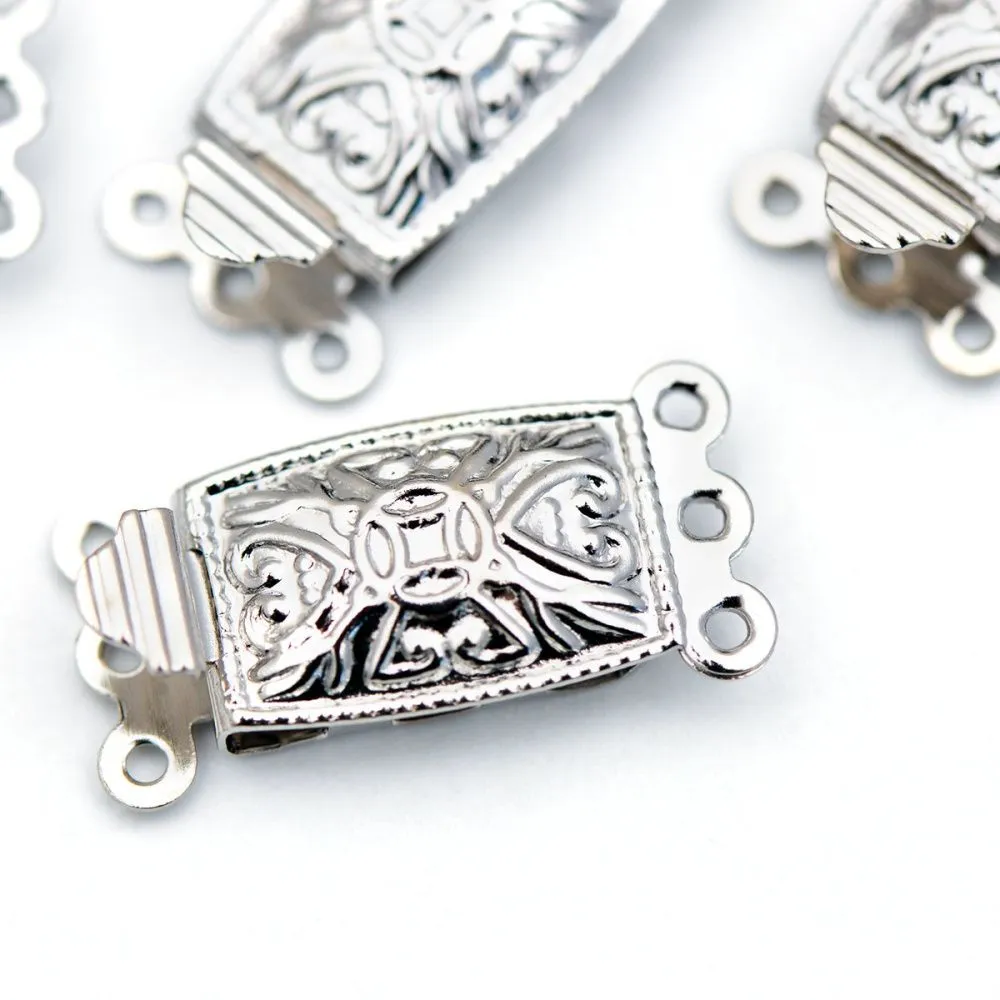 замочек мульти-стренд, цвет платина, 21x10x5 мм